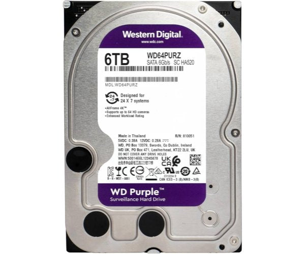 דיסק קשיח WesternDigital 6TB Purple 5400 RPM