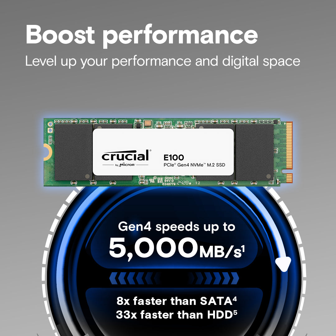 דיסק Crucial E100 1TB M.2 NVMe PCle