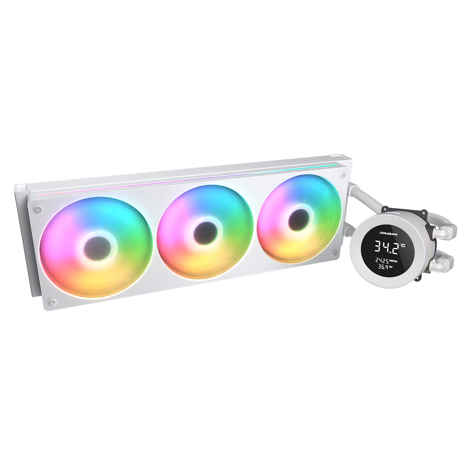 קירור נוזלי לבן Cougar POSEIDON VISTEK 360 ARGB LCD White