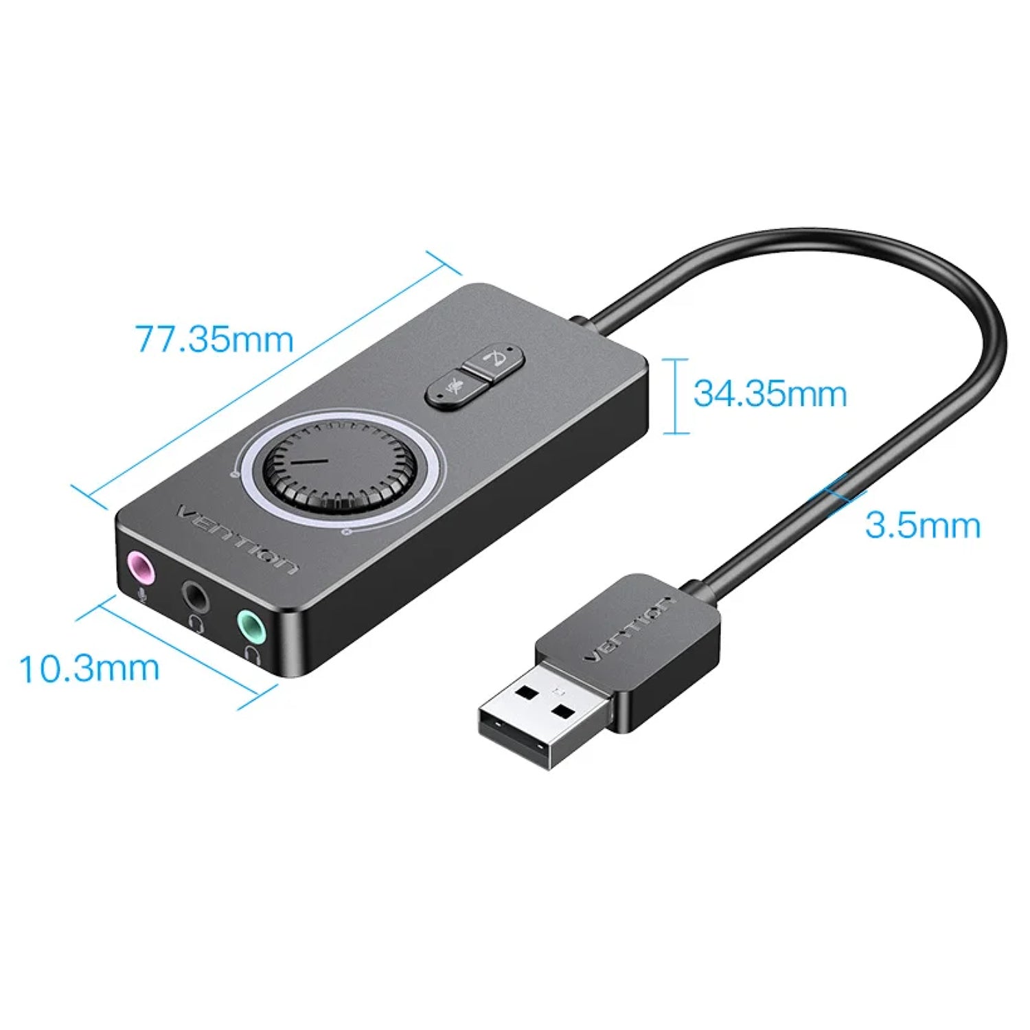 כרטיס קול Vention USB to 3.5mm x3 1m