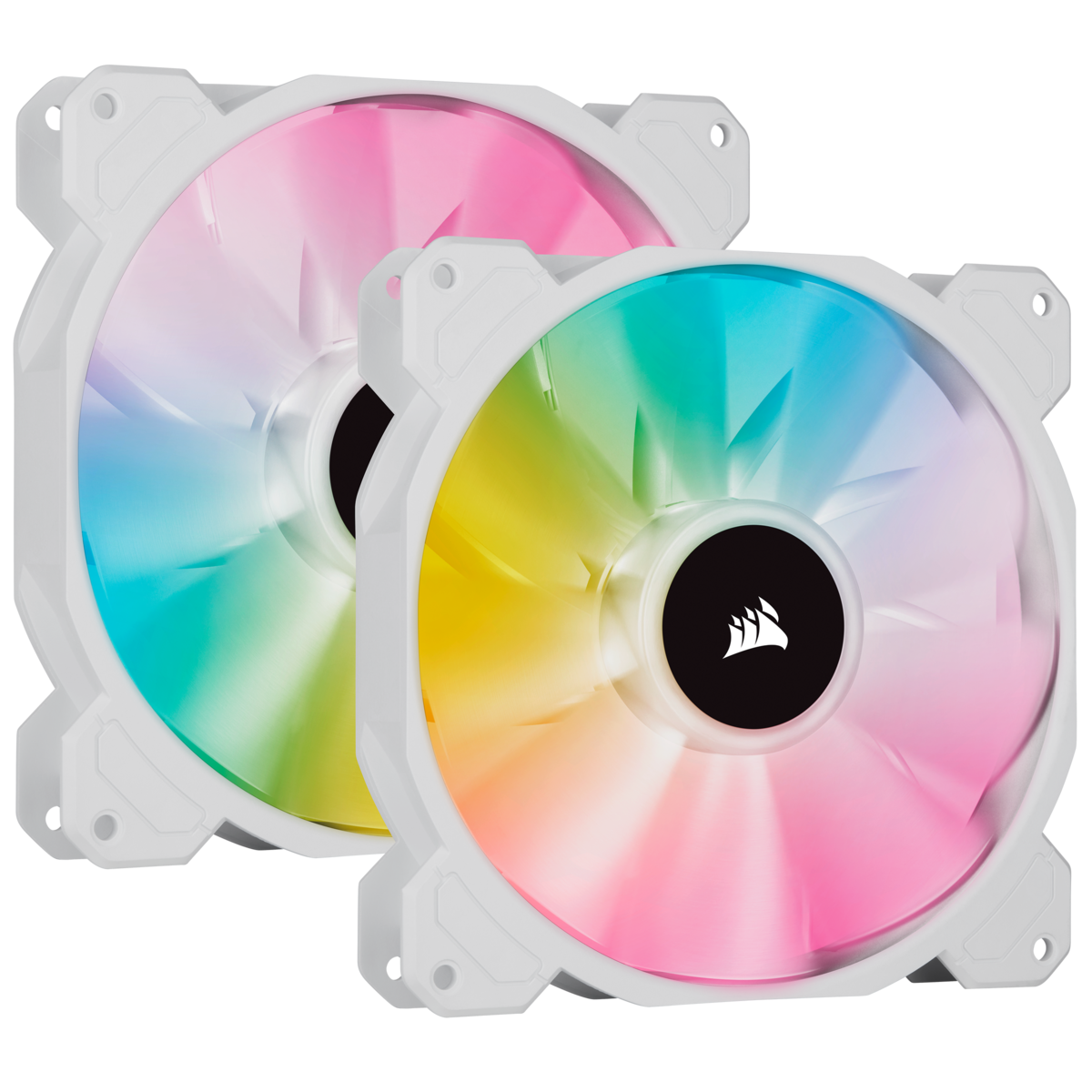 ערכת מאווררים למארז בצבע לבן Corsair iCUE SP140 RGB Elite Performance PWM 2x Fans 140mm