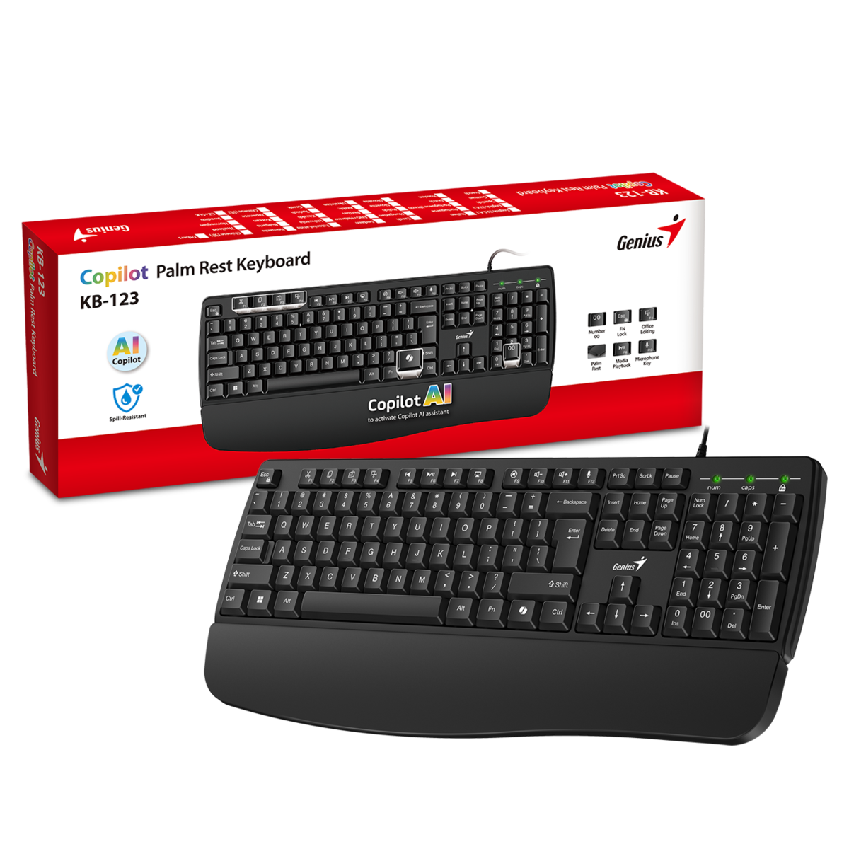 מקלדת חוטית Genius KB-123