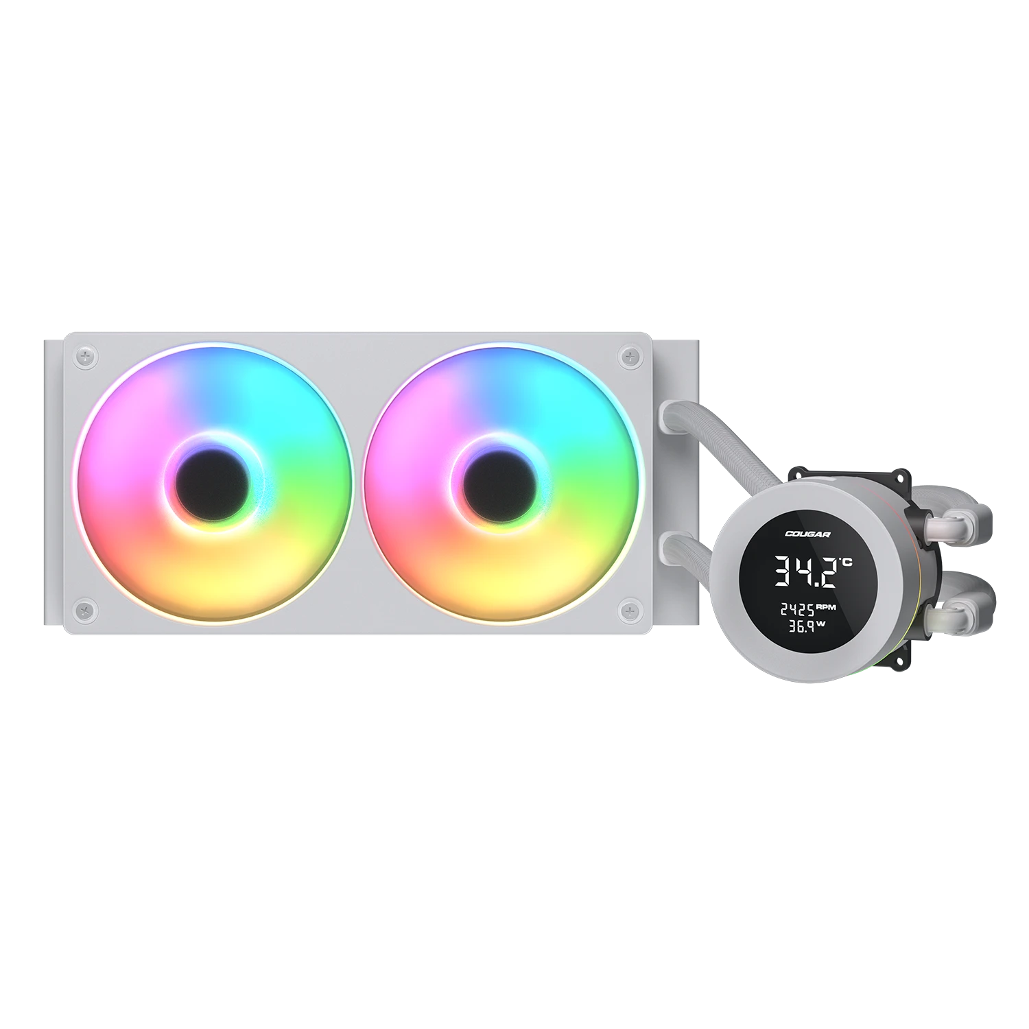 קירור נוזלי לבן Cougar POSEIDON VISTEK 240 ARGB LCD White