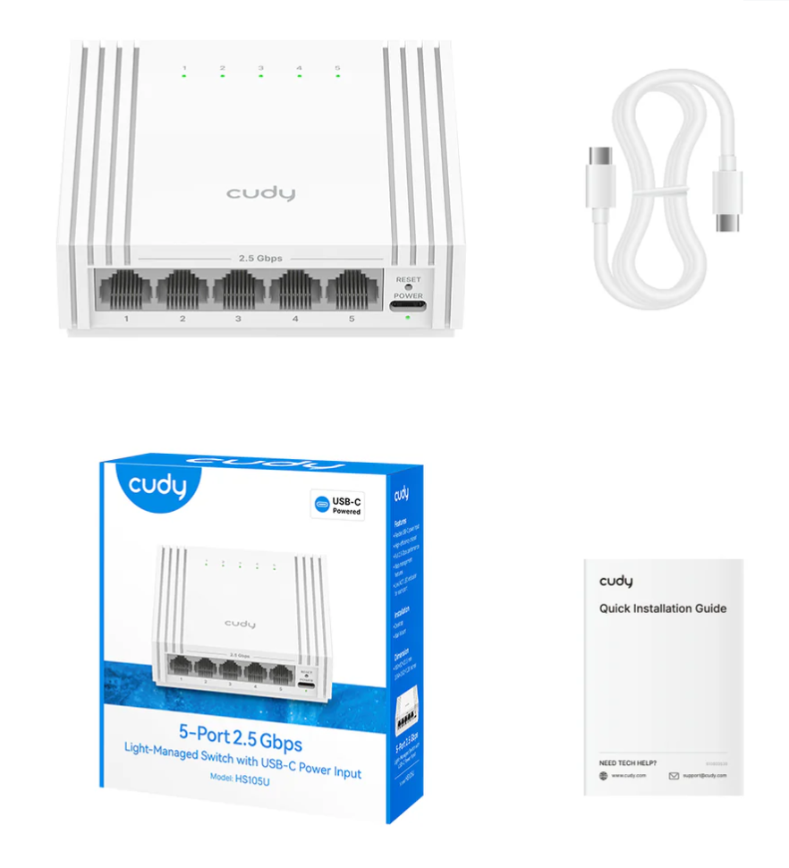 מתג מנוהל Cudy 5-Port Easy-Managed