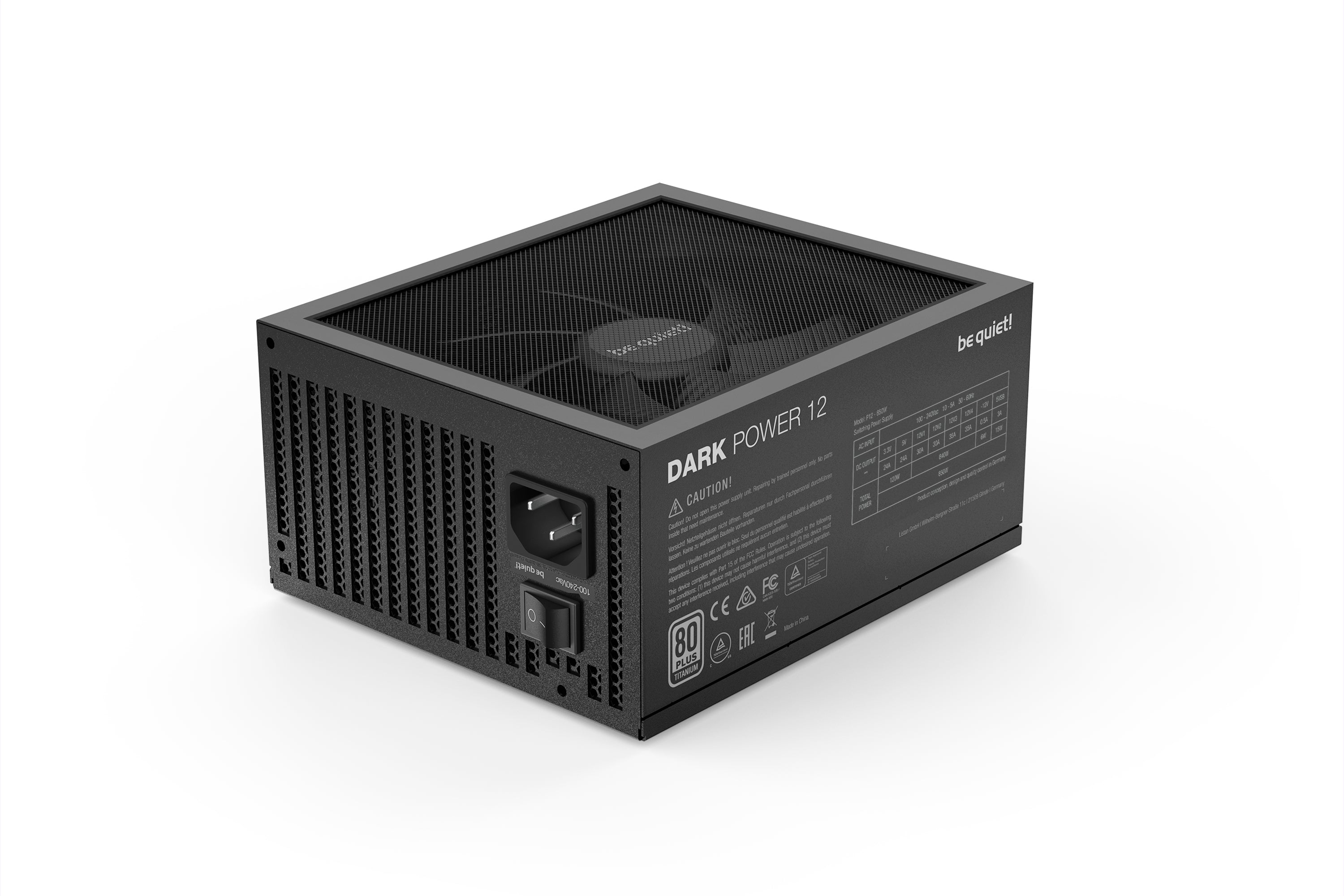 ספק כוח Be Quiet! 850W Dark Power 12 Titanium