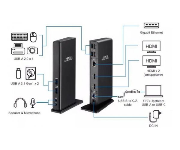 Gold Touch Dual Hdmi 4Xusb2.0 2XUSB3.1 SPK/Mic Lan