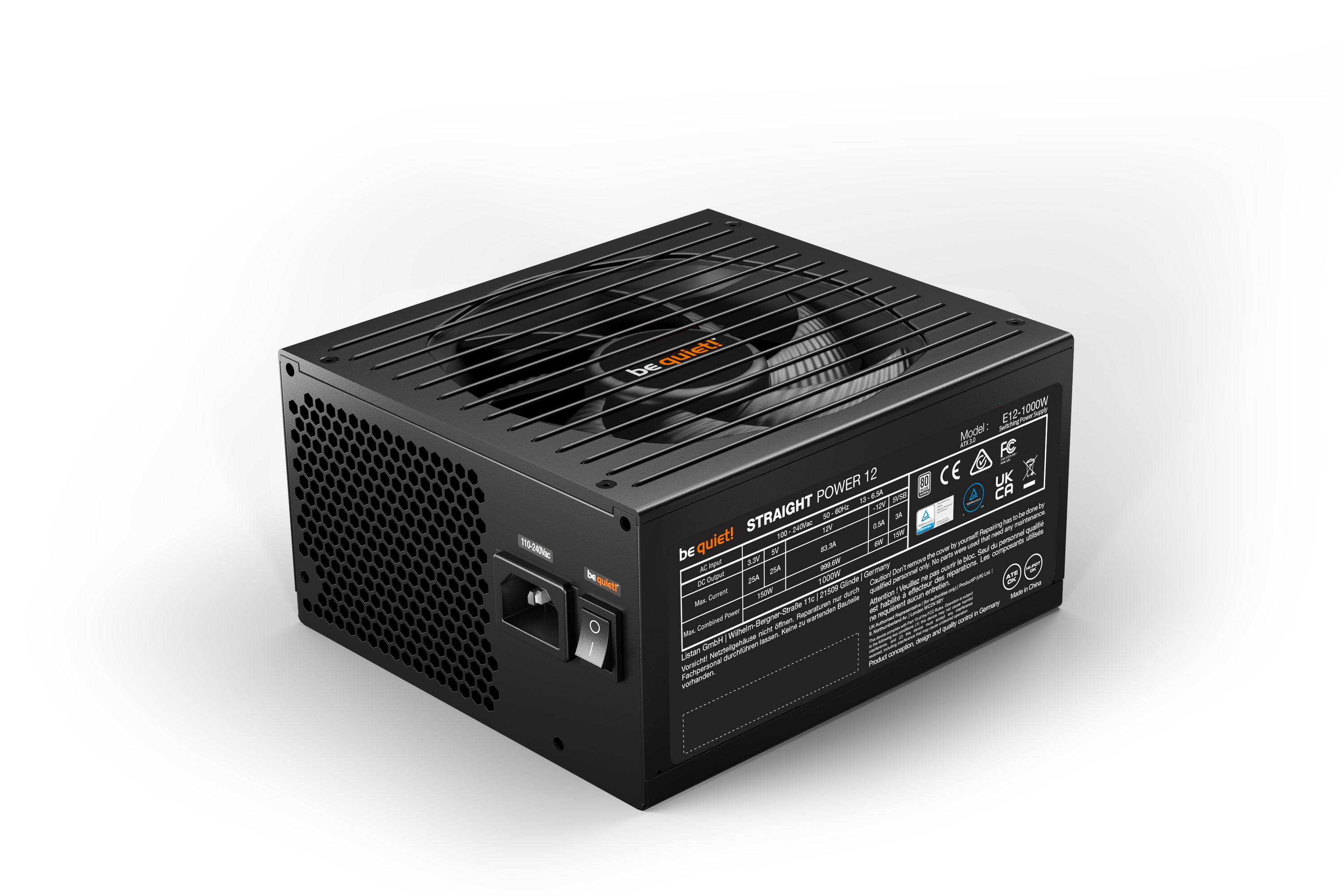 ספק כוח be quiet! STRAIGHT POWER 12 1000W 80+ Platinum