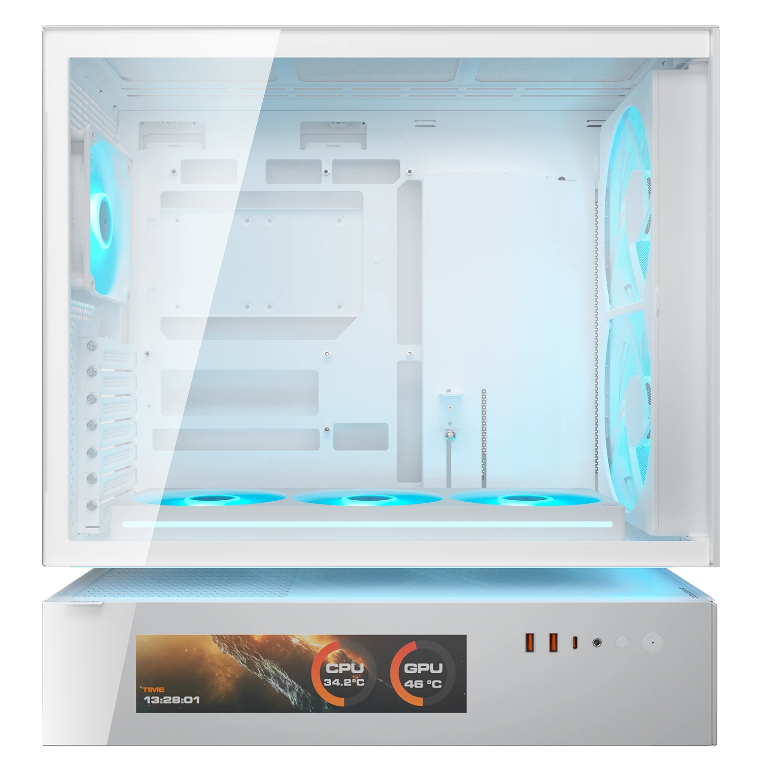 מארז לבן Cougar CFV235 Mesh Vision LCD White