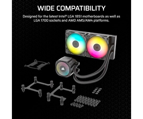 קירור נוזלי Corsair iCUE NAUTILUS 240 RS RGB Black 240mm AIO