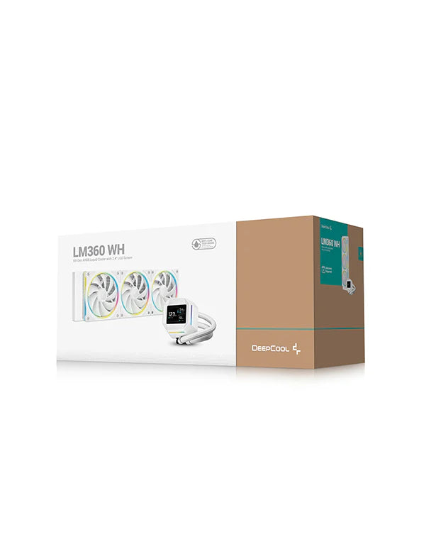 קירור נוזלי לבן DeepCool LM360 ARGB 360mm LCD