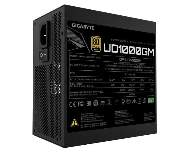 ספק כוח Gigabyte UD1000GM 1000W Gold Fully Modular A-PFC