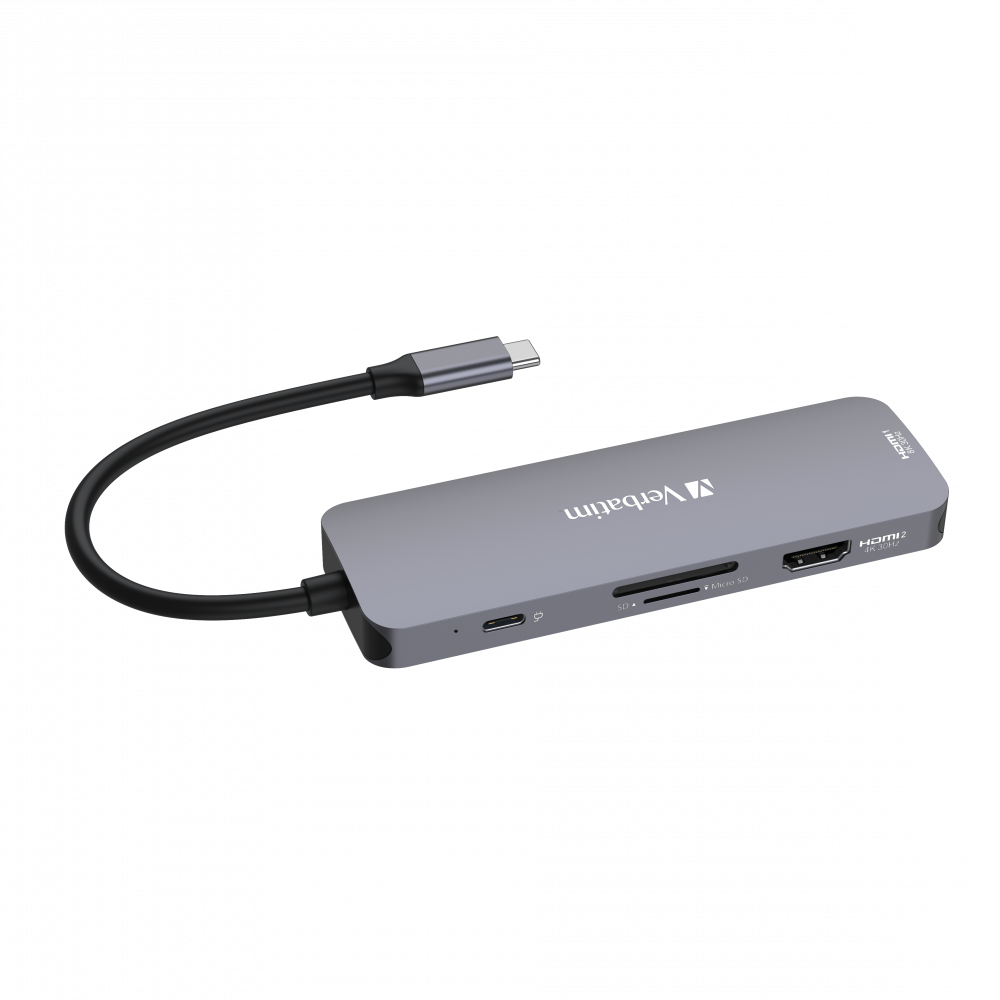 תחנת עגינה Verbatim CMH-08 PD USB HDMI SD Card