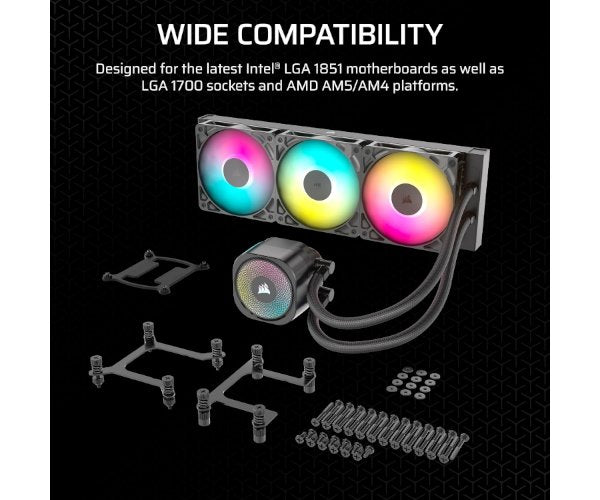 קירור נוזלי Corsair iCUE NAUTILUS 360 RS RGB Black 360mm AIO