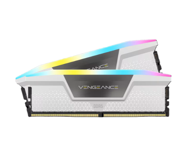 זיכרון לנייח בצבע לבן Corsair Vengeance RGB 32GB 2X16 DDR5 6000Mhz