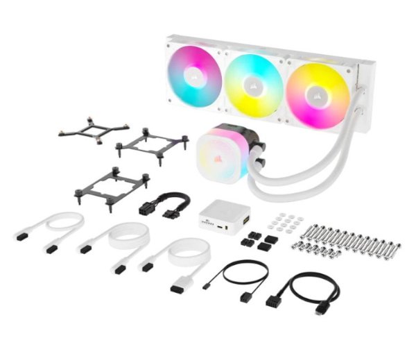 קירור נוזלי לבן Corsair iCUE TITAN 360 RX RGB White 360mm AIO