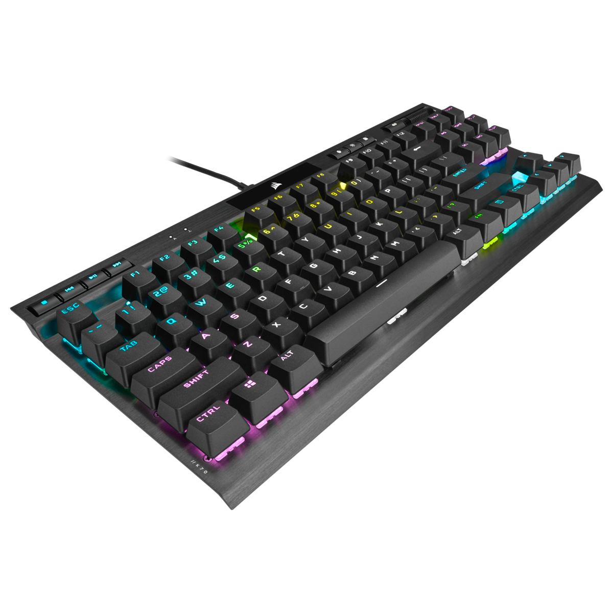 מקלדת גיימינג מכנית Corsair K70 RGB TKL Cherry MX Red