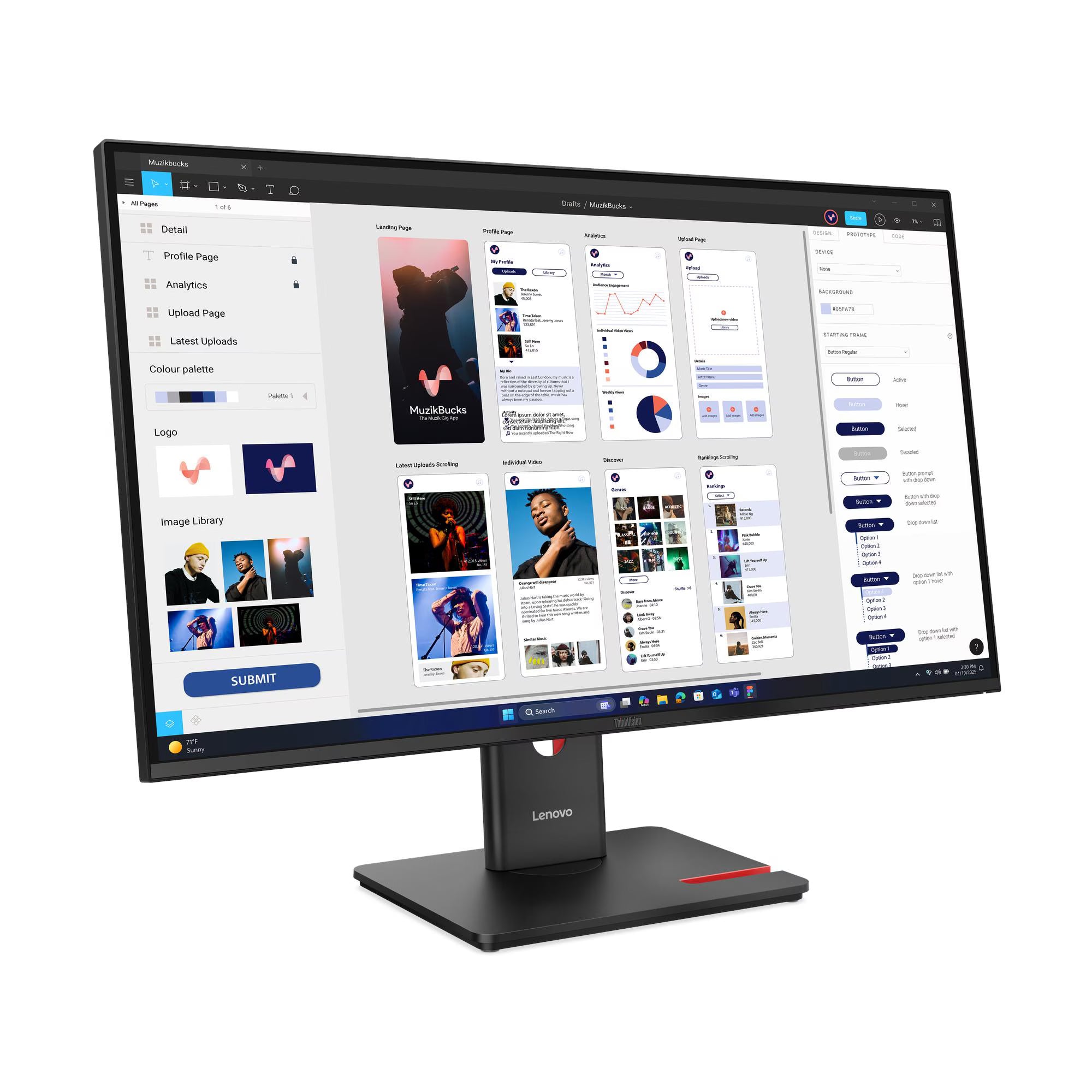 מסך Lenovo ThinkVision T32UD-40 32'' 4K-UHD IPS