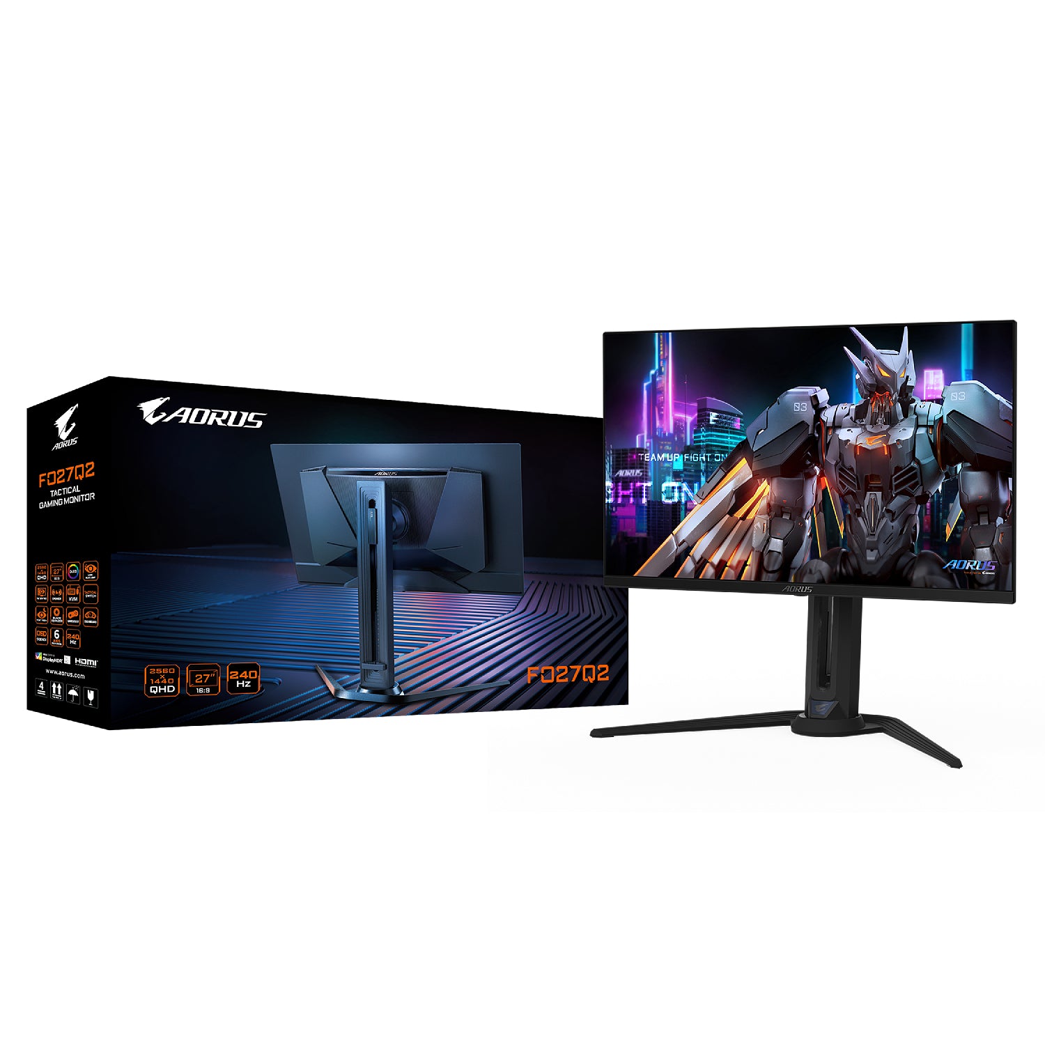 מסך גיימינג Gigabyte AORUS 27" QD-OLED 2K QHD 240Hz 0.03ms