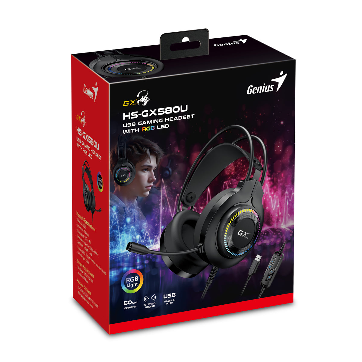 אוזניות גיימינג Genius HS-GX580U