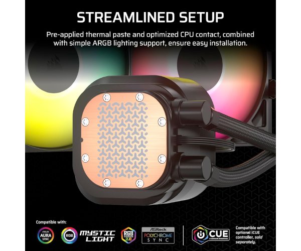 קירור נוזלי Corsair iCUE NAUTILUS 240 RS RGB Black 240mm AIO