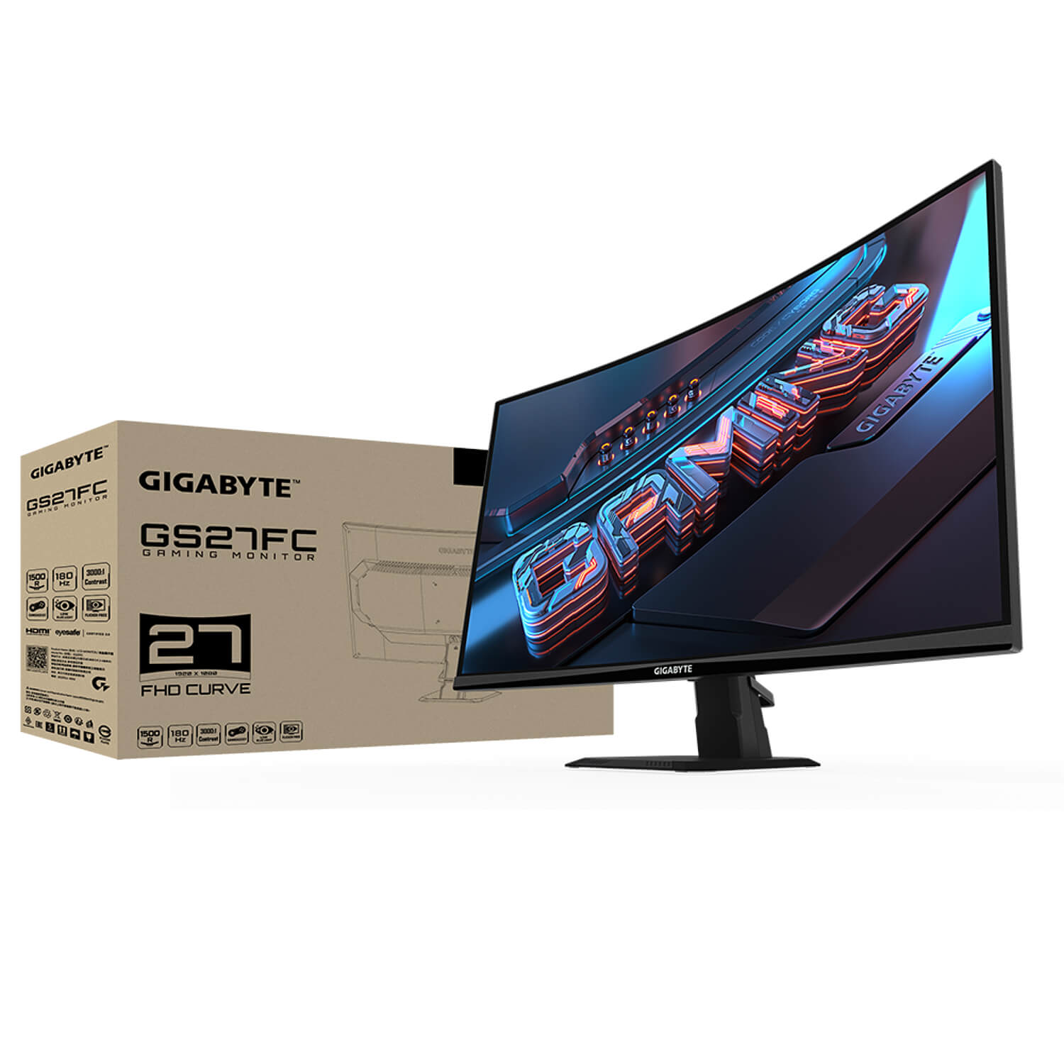 מסך גיימינג קעור Gigabyte GS27FC 27" VA FHD 180Hz 1ms