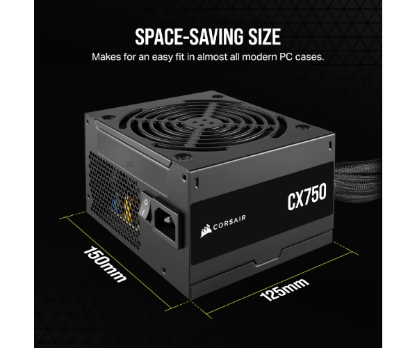 ספק כוח Corsair CX750 Non-Modular 750W 80+ Bronze