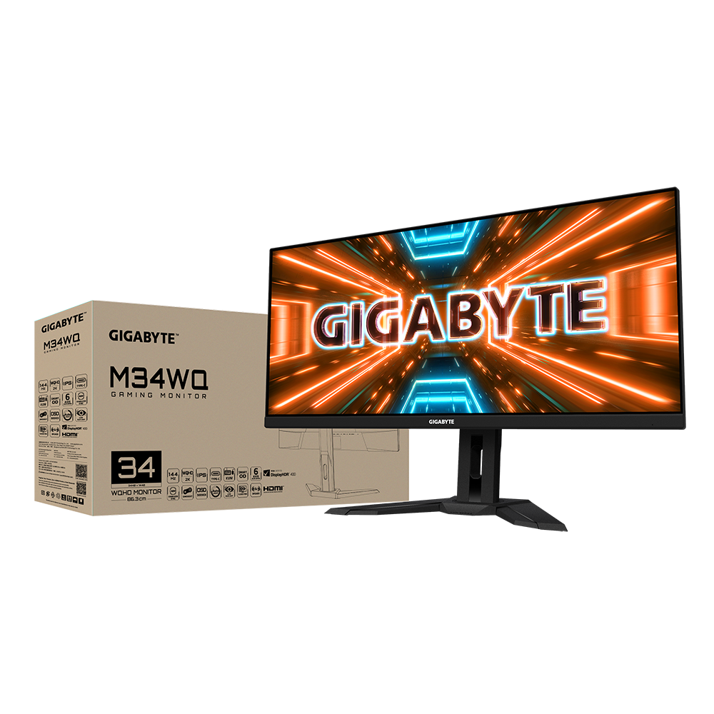 מסך גיימינג Gigabyte M34WQ 34" Ultra-Wide VA 2K WQHD 144Hz 1ms