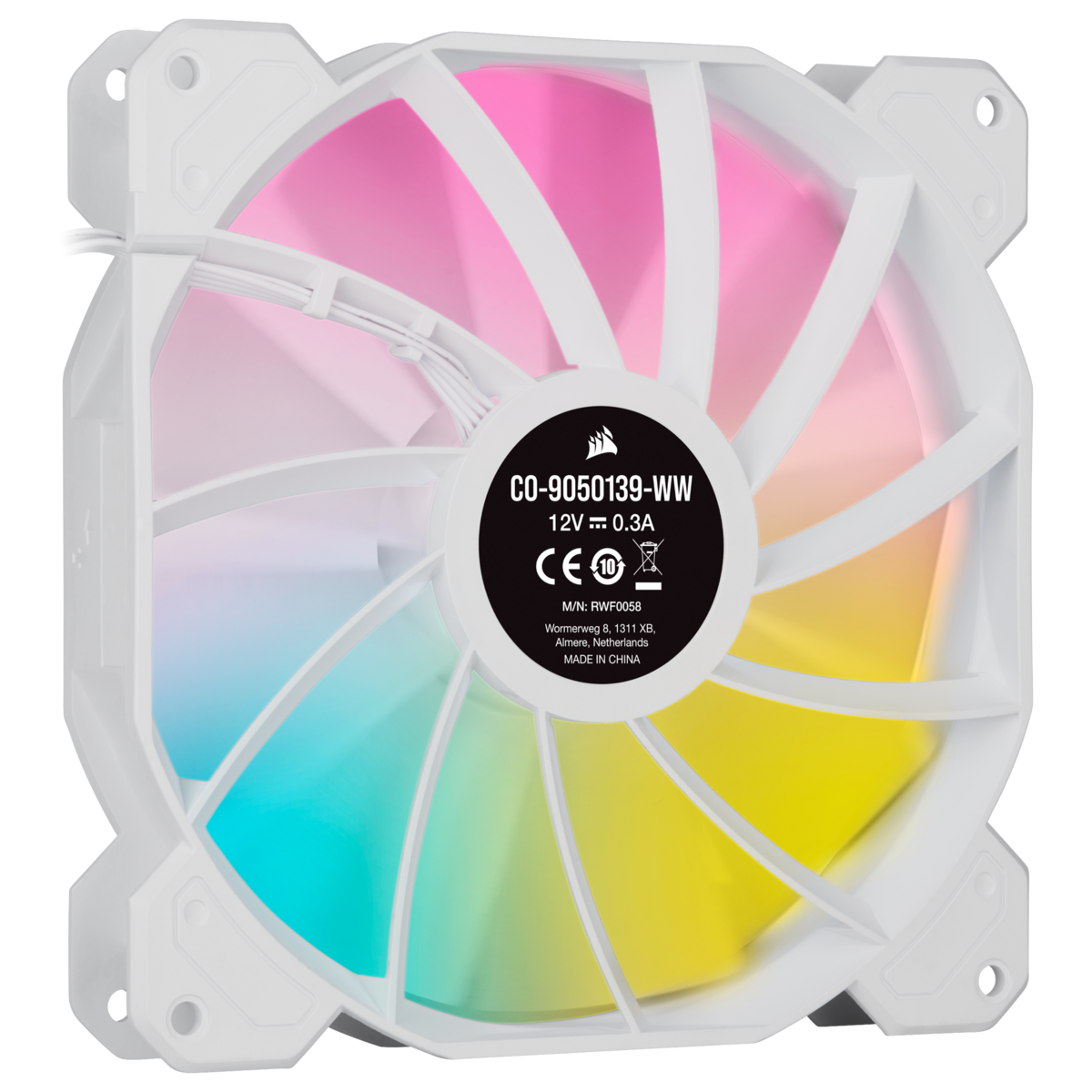 ערכת מאווררים למארז בצבע לבן Corsair iCUE SP140 RGB Elite Performance PWM 2x Fans 140mm