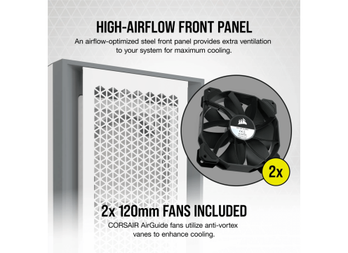 מארז בצבע לבן Corsair 5000D Airflow TG