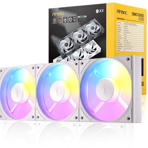 ערכת שלושה מאווררים למארז Antec Connect C120 Reverse ARGB White 3X Fans