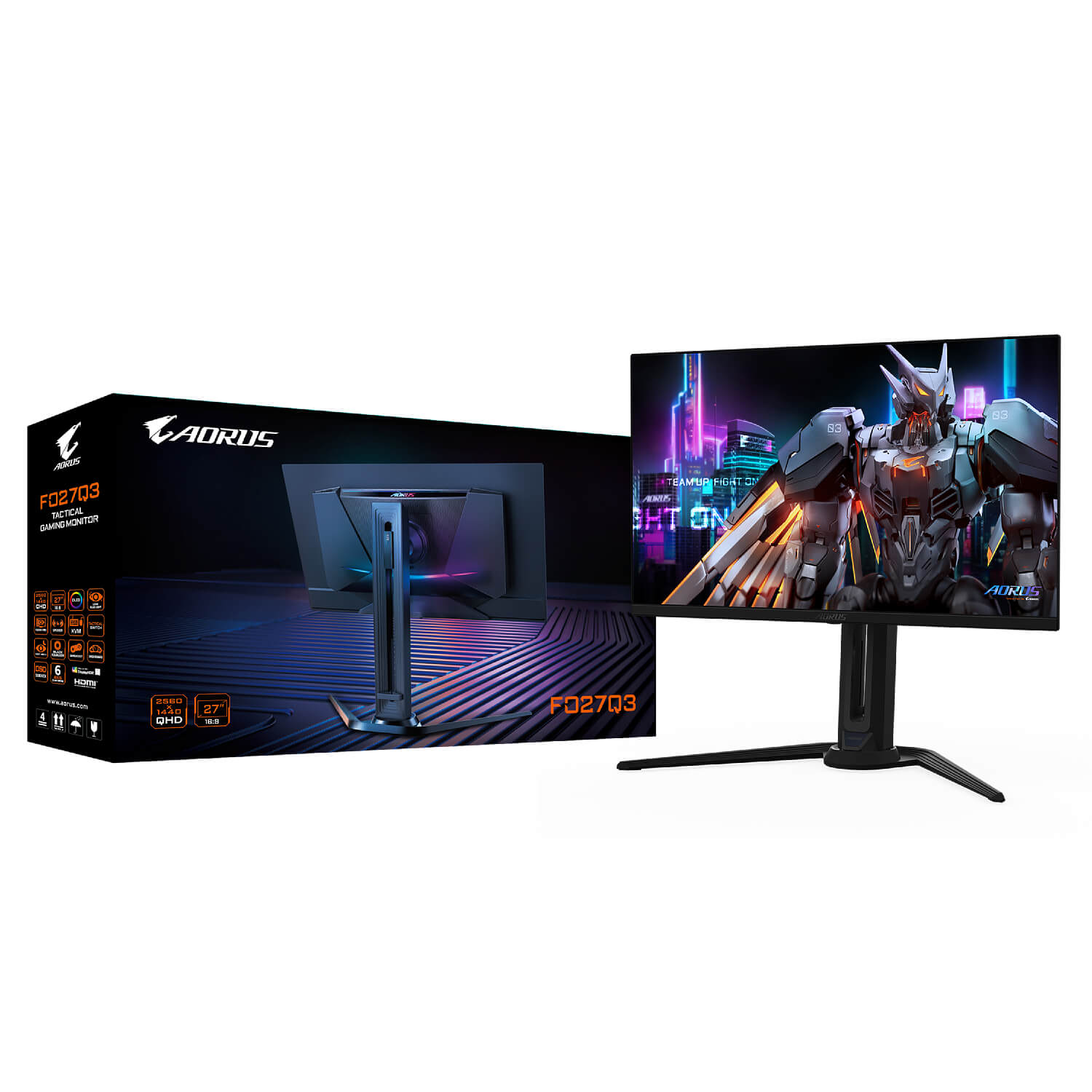 מסך גיימינג Gigabyte AORUS 27" OLED 2K QHD 360Hz 0.03ms