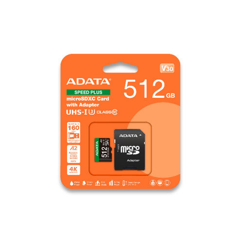 כרטיס זיכרון ADATA Speed Plus 512GB Ultra SDXC