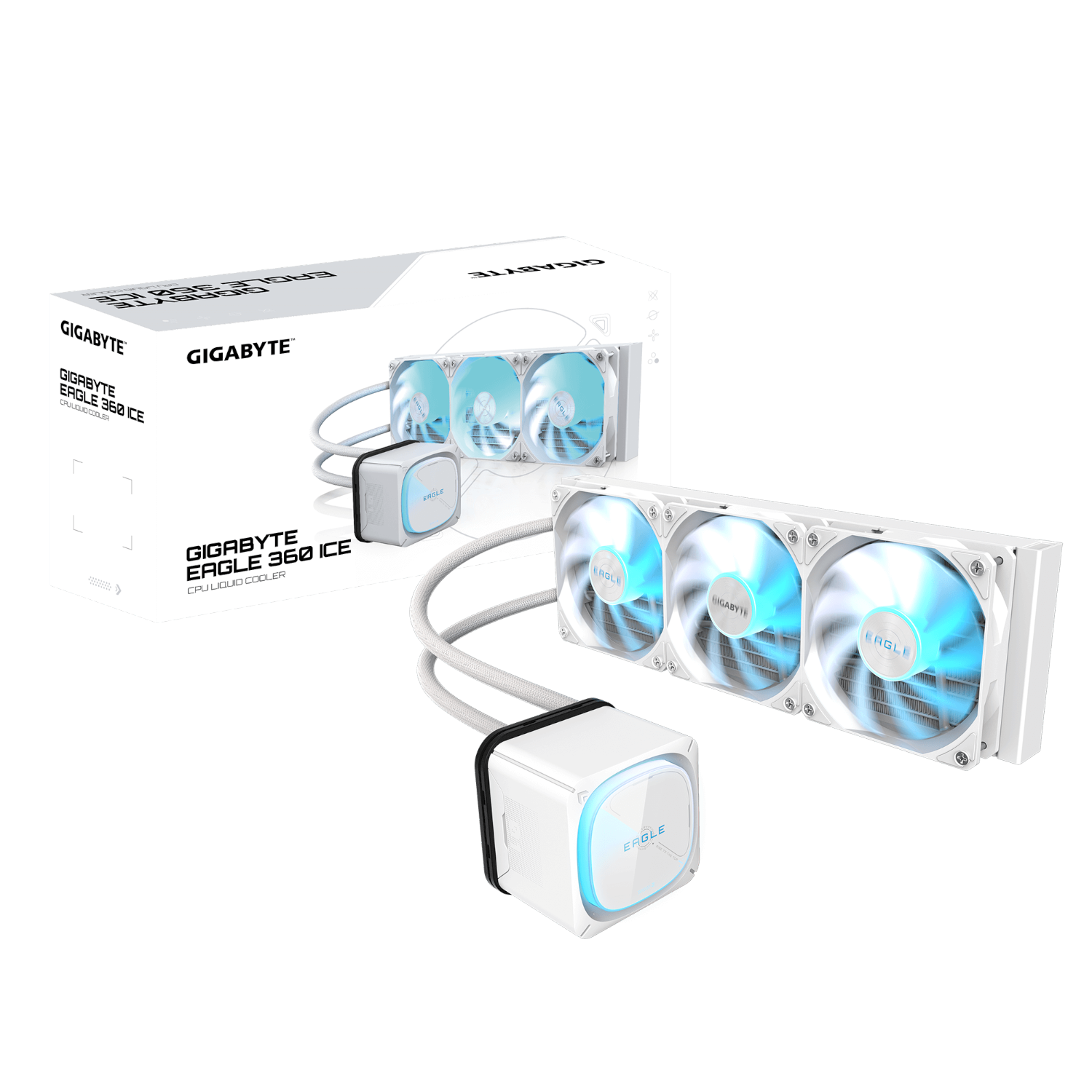 קירור נוזלי לבן Gigabyte Eagle ice ARGB 360mm