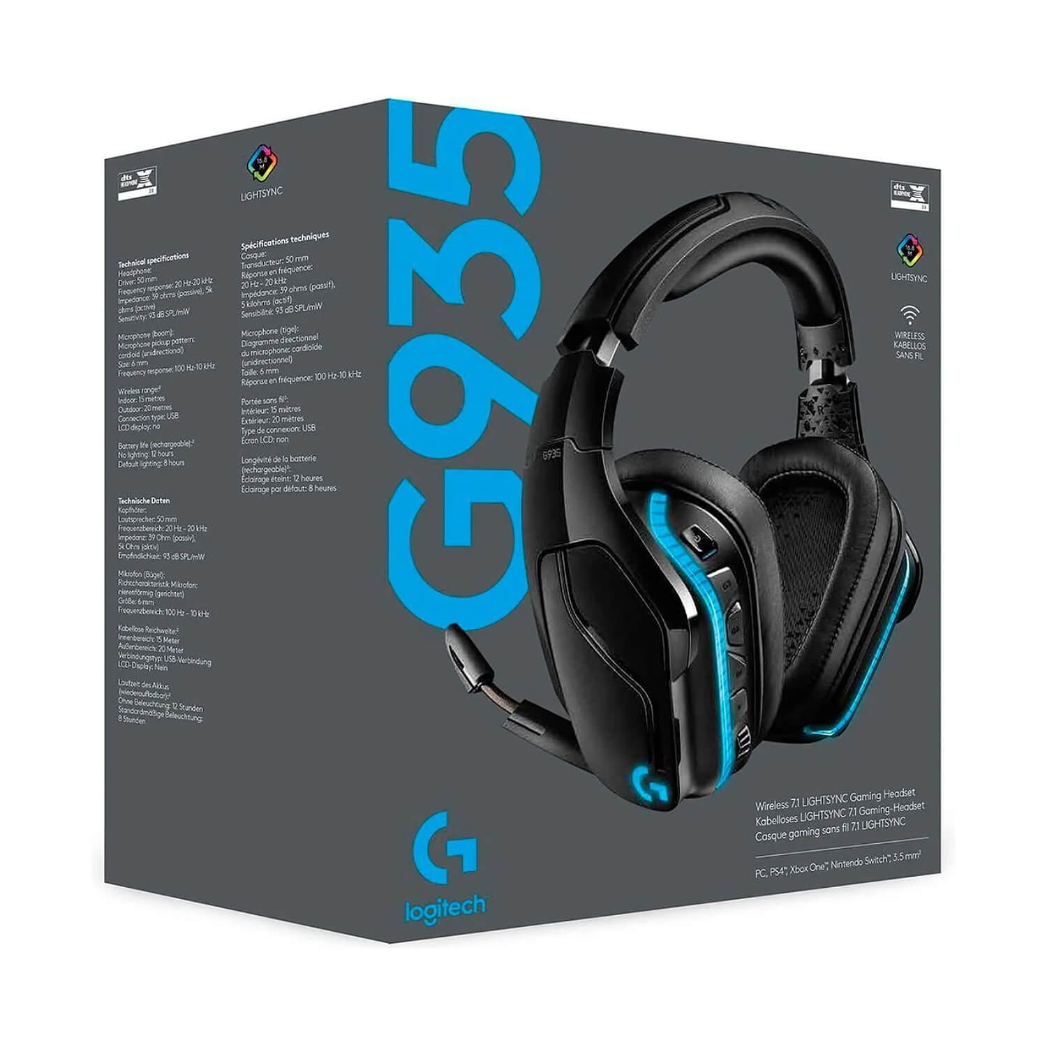 אוזניות גיימינג אלחוטיות Logitech G935