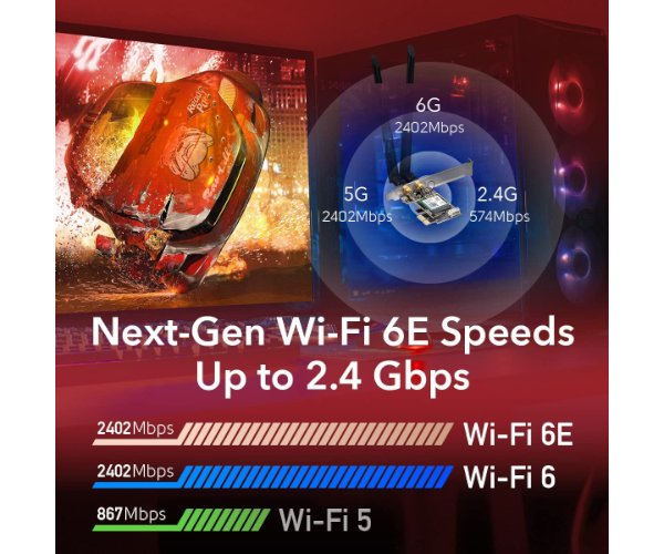 כרטיס רשת אלחוטי Cudy WE3000 AX210 WIFI 6E BlueTooth 5.2 PCI-E