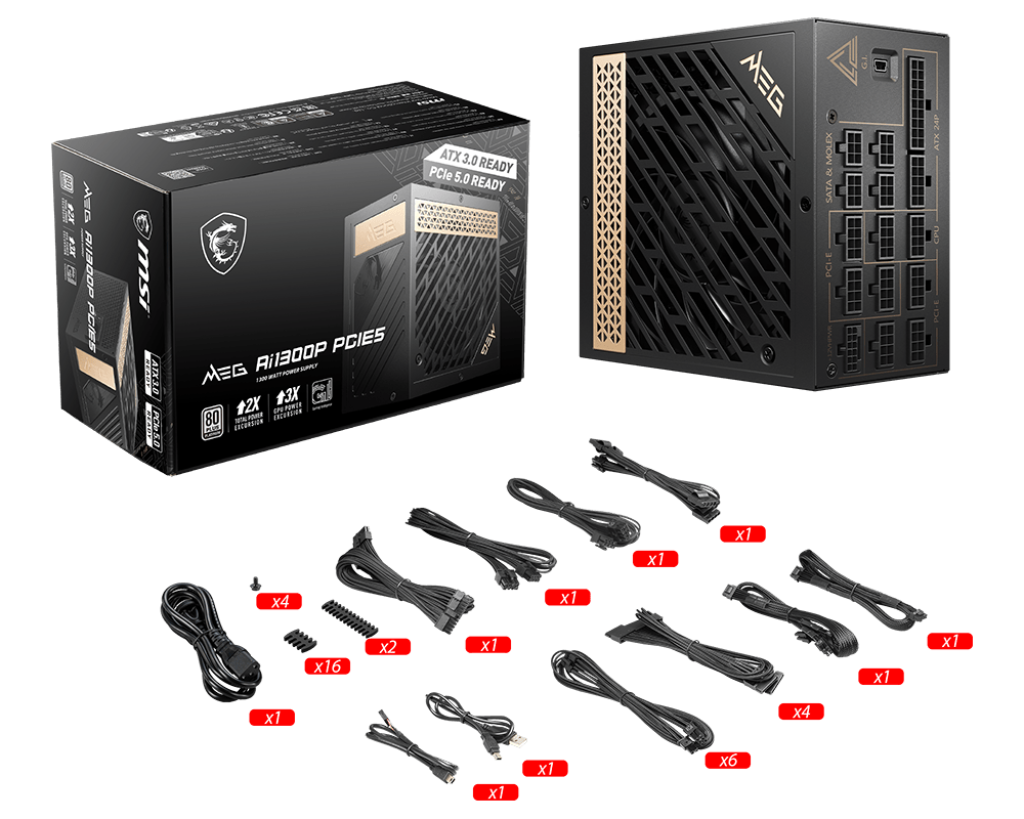 ספק כוח MSI MEG Ai1300P 1300W Platinum PCIE5