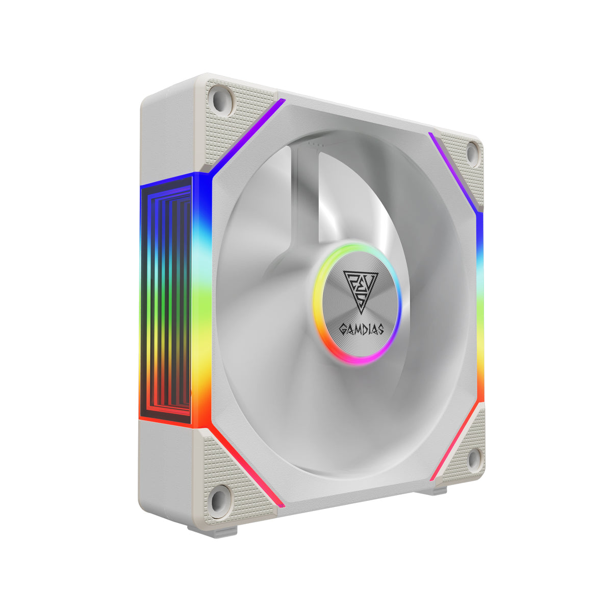 ערכת שלושה מאווררים לבנים למארז Gamdias Aeolus P2-1203U 120mm ARGB Controller