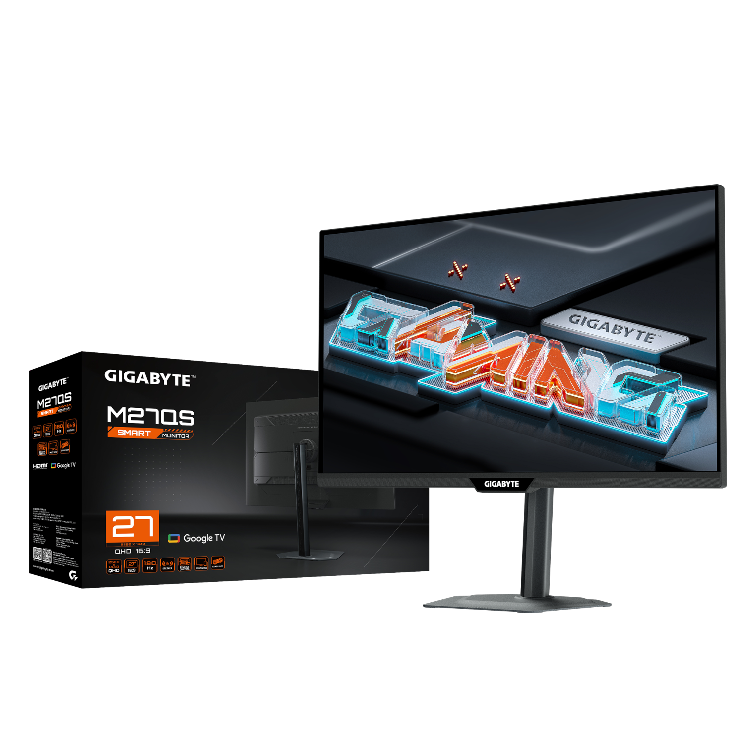 מסך גיימינג חכם Gigabyte M27QS 27" IPS 2K-QHD 180Hz 1ms Google TV