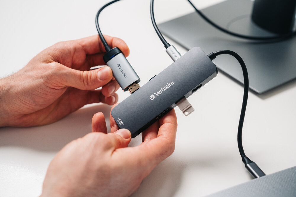 תחנת עגינה Verbatim CMH-08 PD USB HDMI SD Card