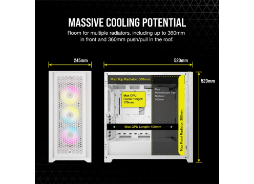 מארז בצבע לבן Corsair 5000D RGB Airflow