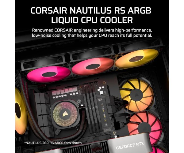 קירור נוזלי Corsair iCUE NAUTILUS 240 RS RGB Black 240mm AIO