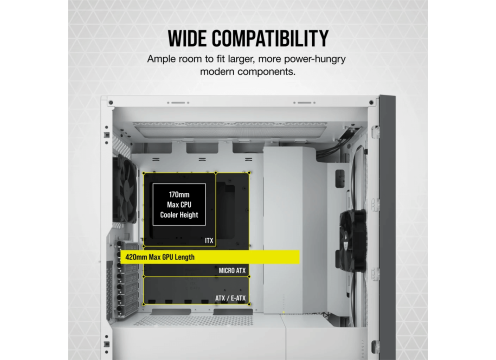 מארז בצבע לבן Corsair 5000D Airflow TG