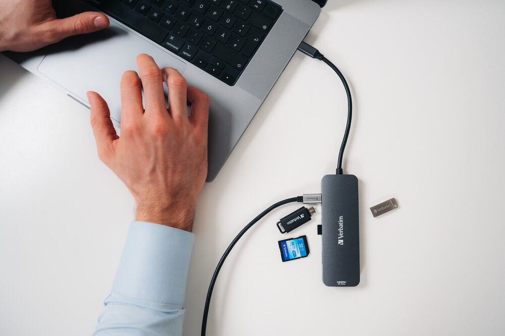 תחנת עגינה Verbatim CMH-08 PD USB HDMI SD Card
