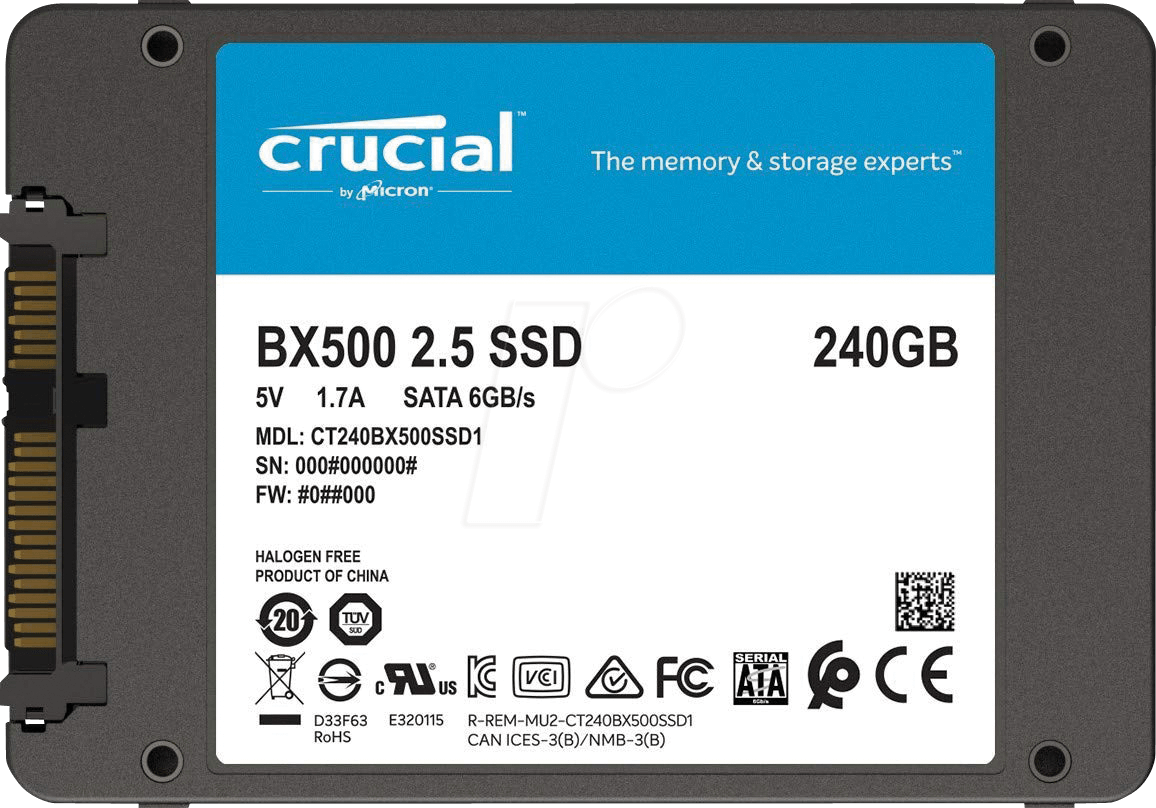 דיסק Crucial BX500 240GB SATA SSD