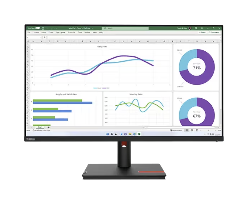 מסך Lenovo ThinkVision T32h-30 32'' 2K QHD IPS