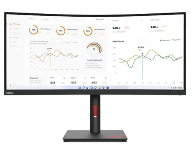 מסך Lenovo ThinkVision T34w-30 UltraWide 34'' 2K QHD IPS