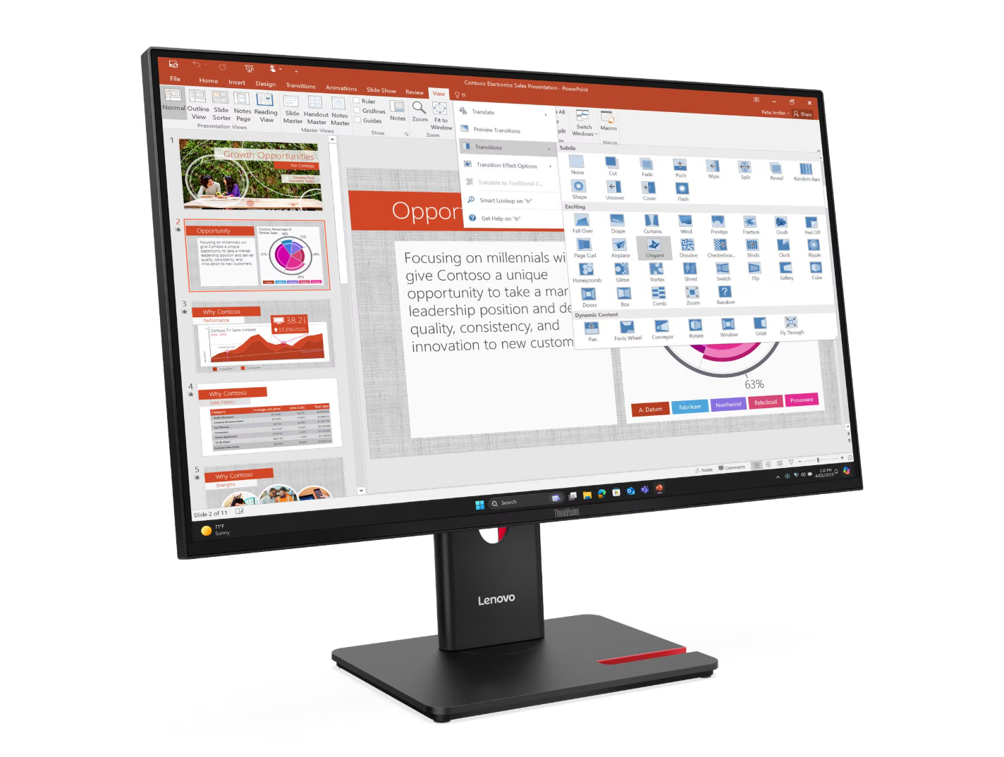 מסך Lenovo ThinkVision T27-40 27'' FHD IPS