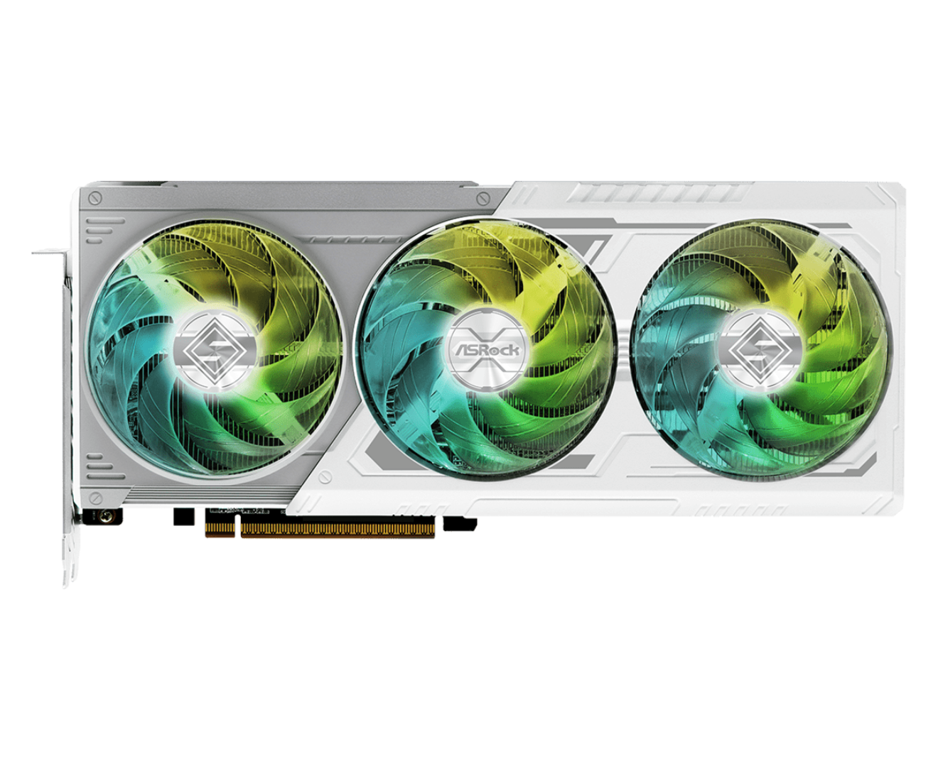 כרטיס מסך לבן ASRock Radeon RX 9060 XT 8GB Steel Legend OC