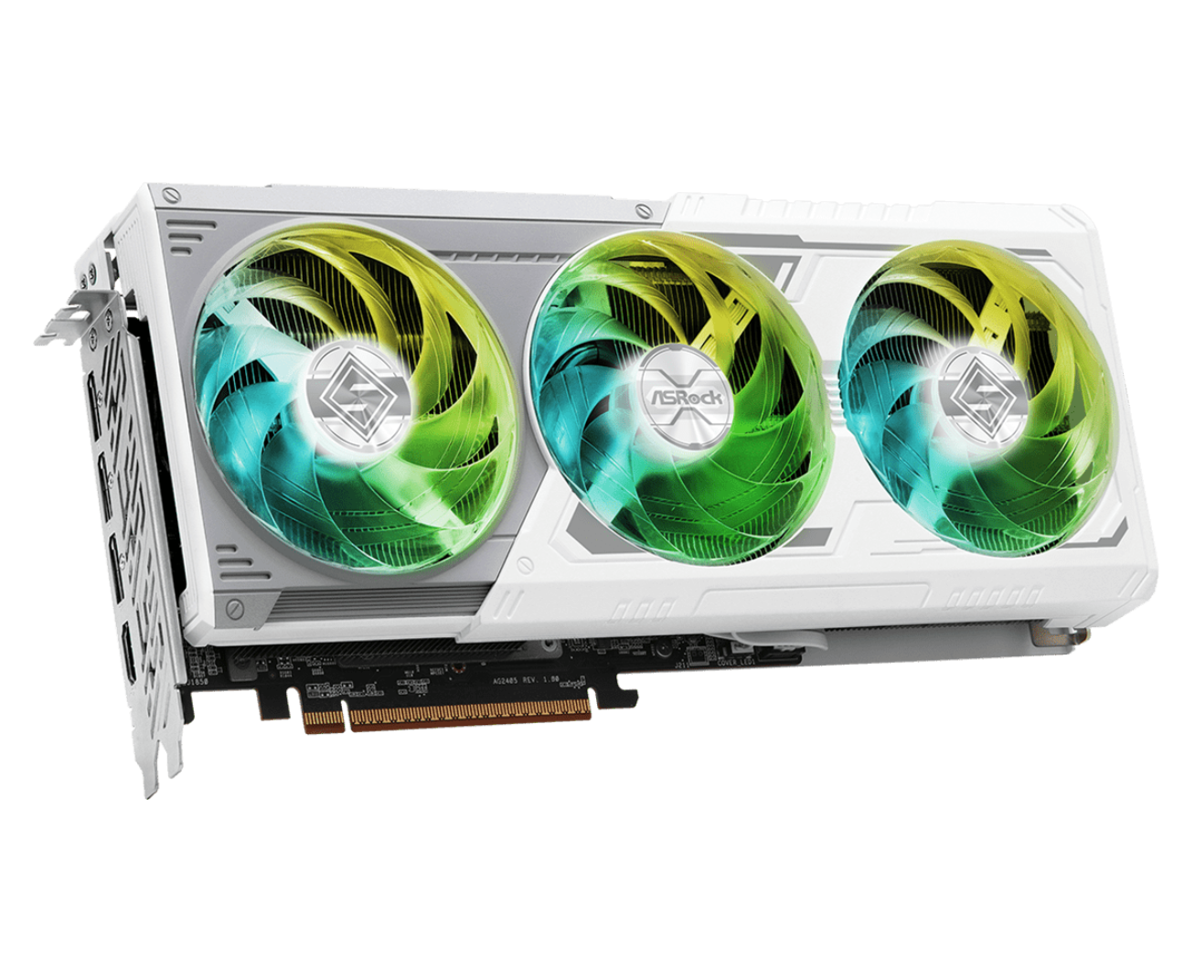 כרטיס מסך לבן ASRock Radeon RX 9060 XT 8GB Steel Legend OC