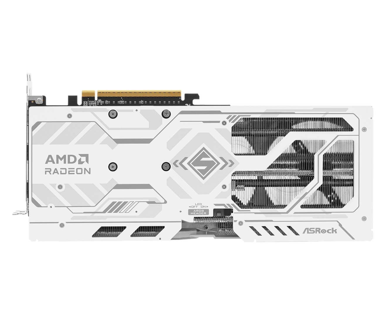 כרטיס מסך לבן ASRock Radeon RX 9060 XT 8GB Steel Legend OC
